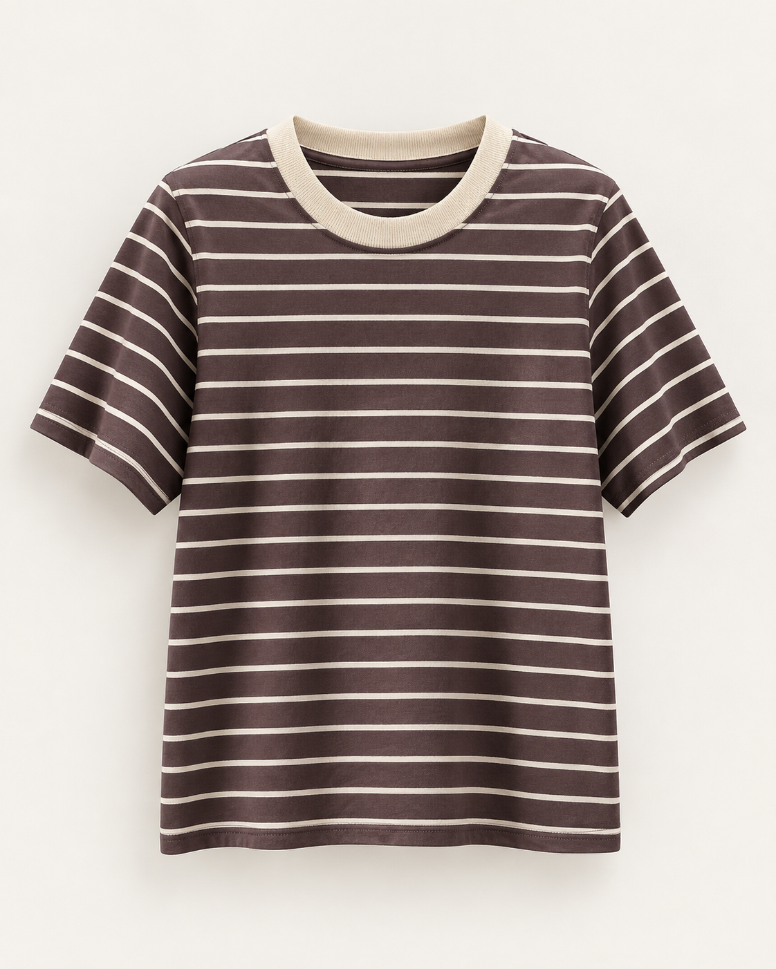 Striped Boxy Tee — Cocoa