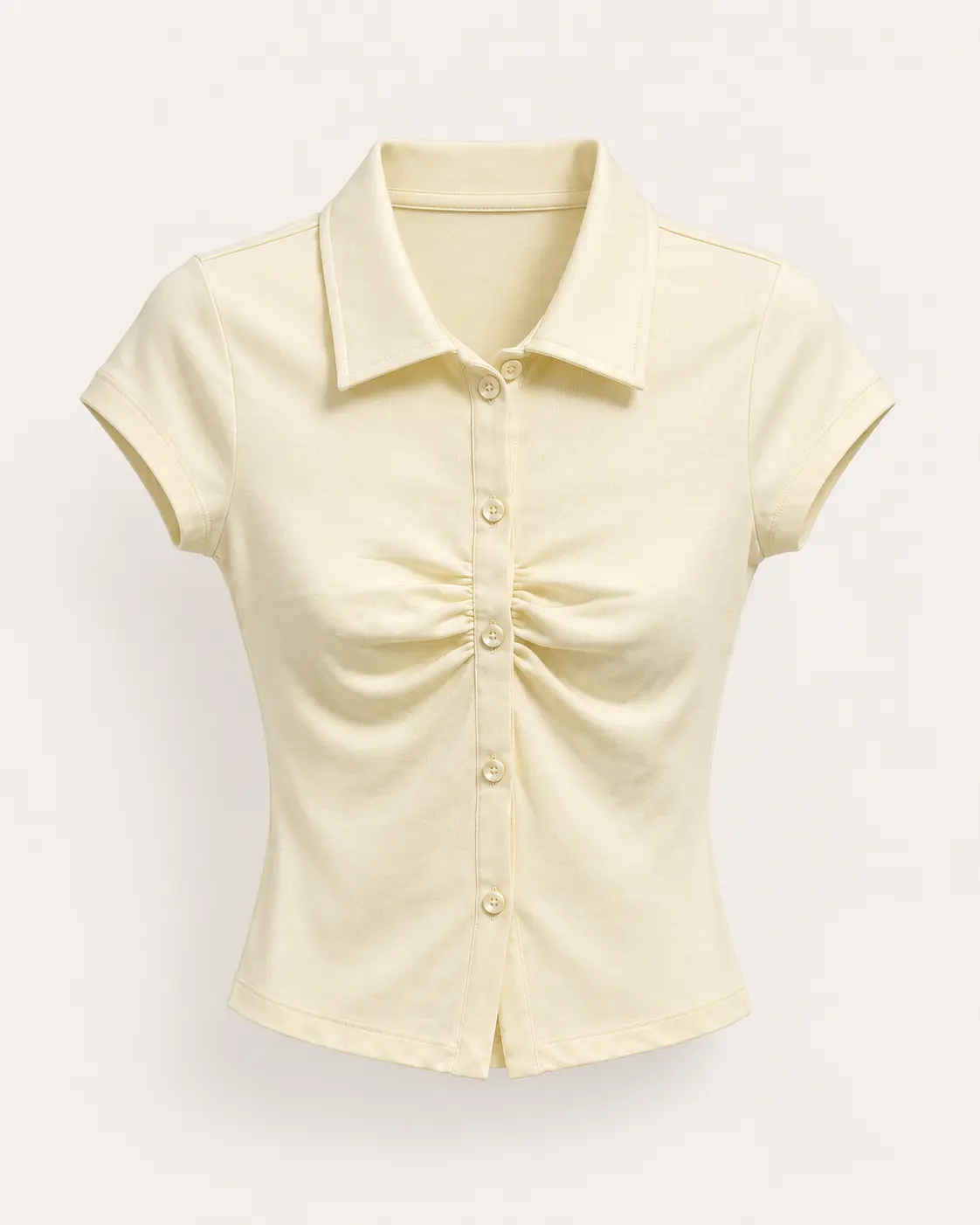 Ruched Button Shirt — Butter