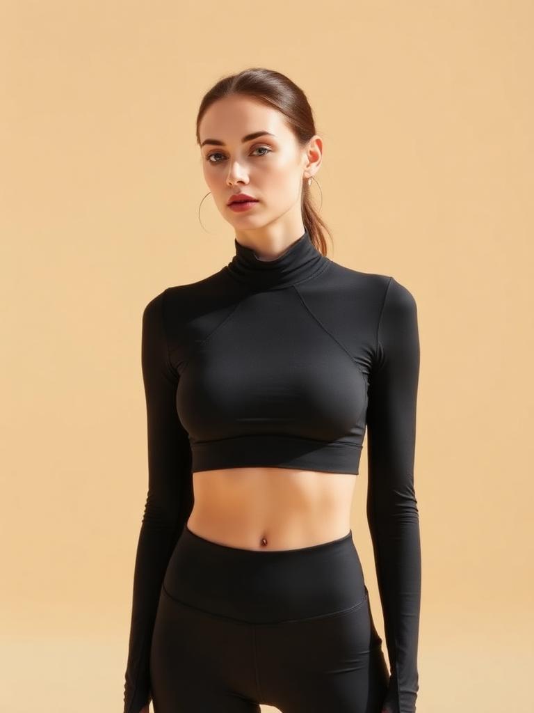 Long Sleeve Top — Deep Black