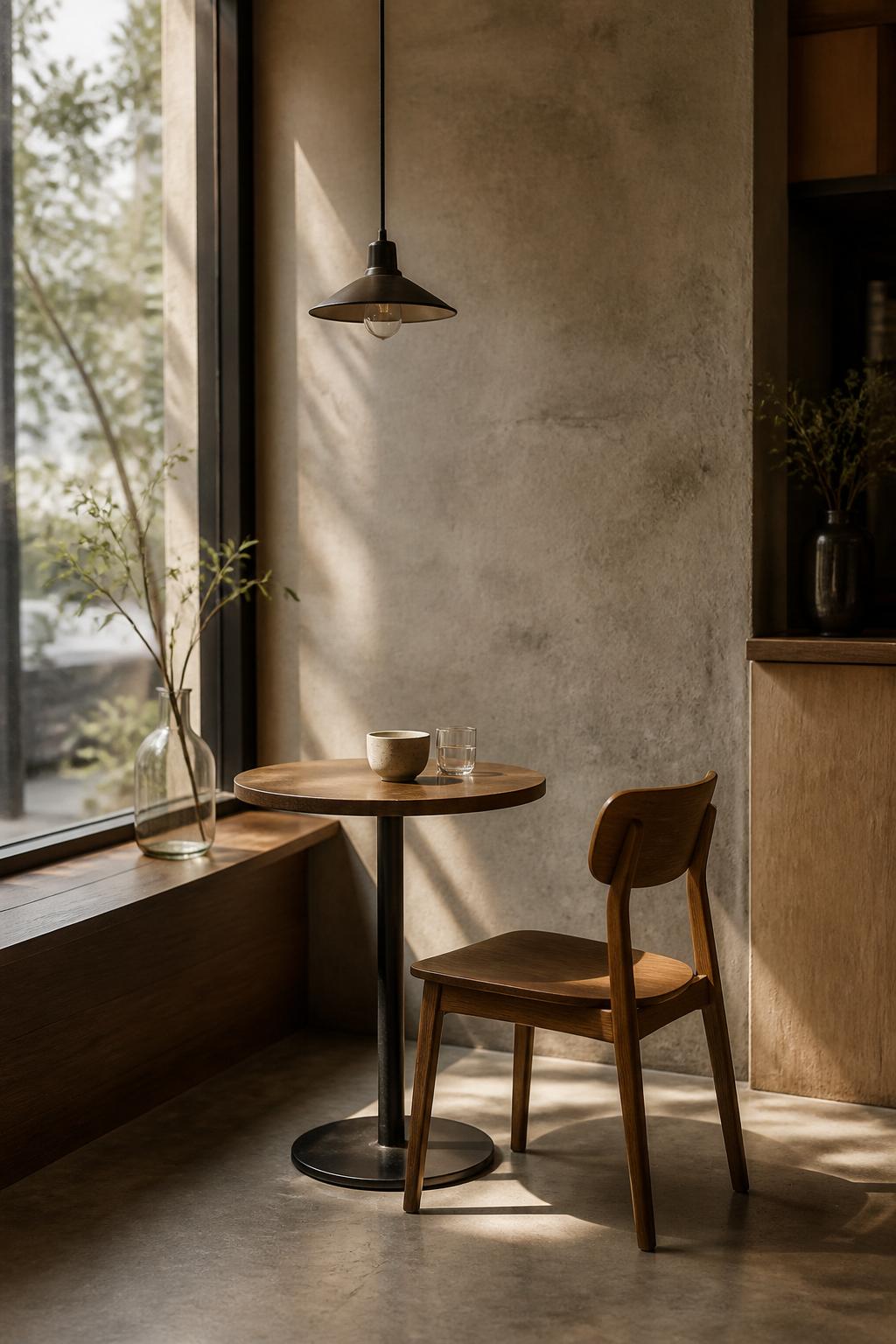 A cozy reading corner with wooden furniture inside karol café, Fuheis