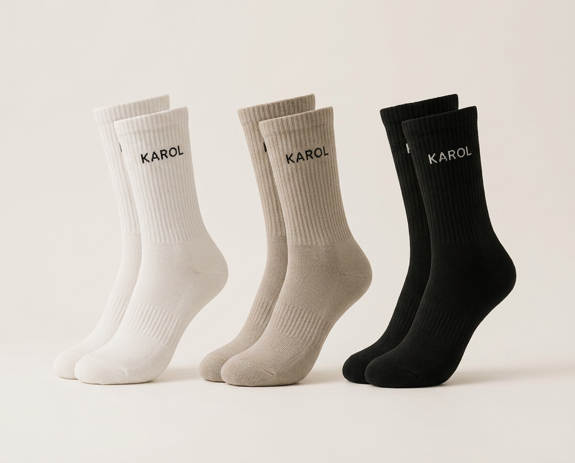 Crew Socks Trio — Neutral Set