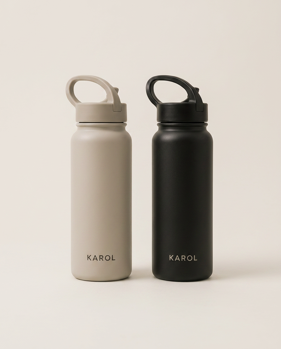 Water Bottle Set — Sand & Black