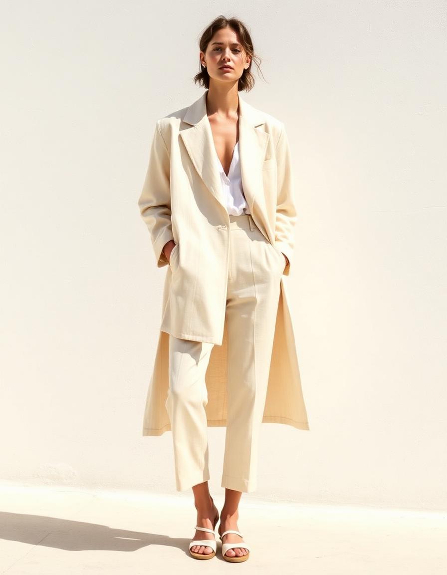 Longline Blazer — Cream