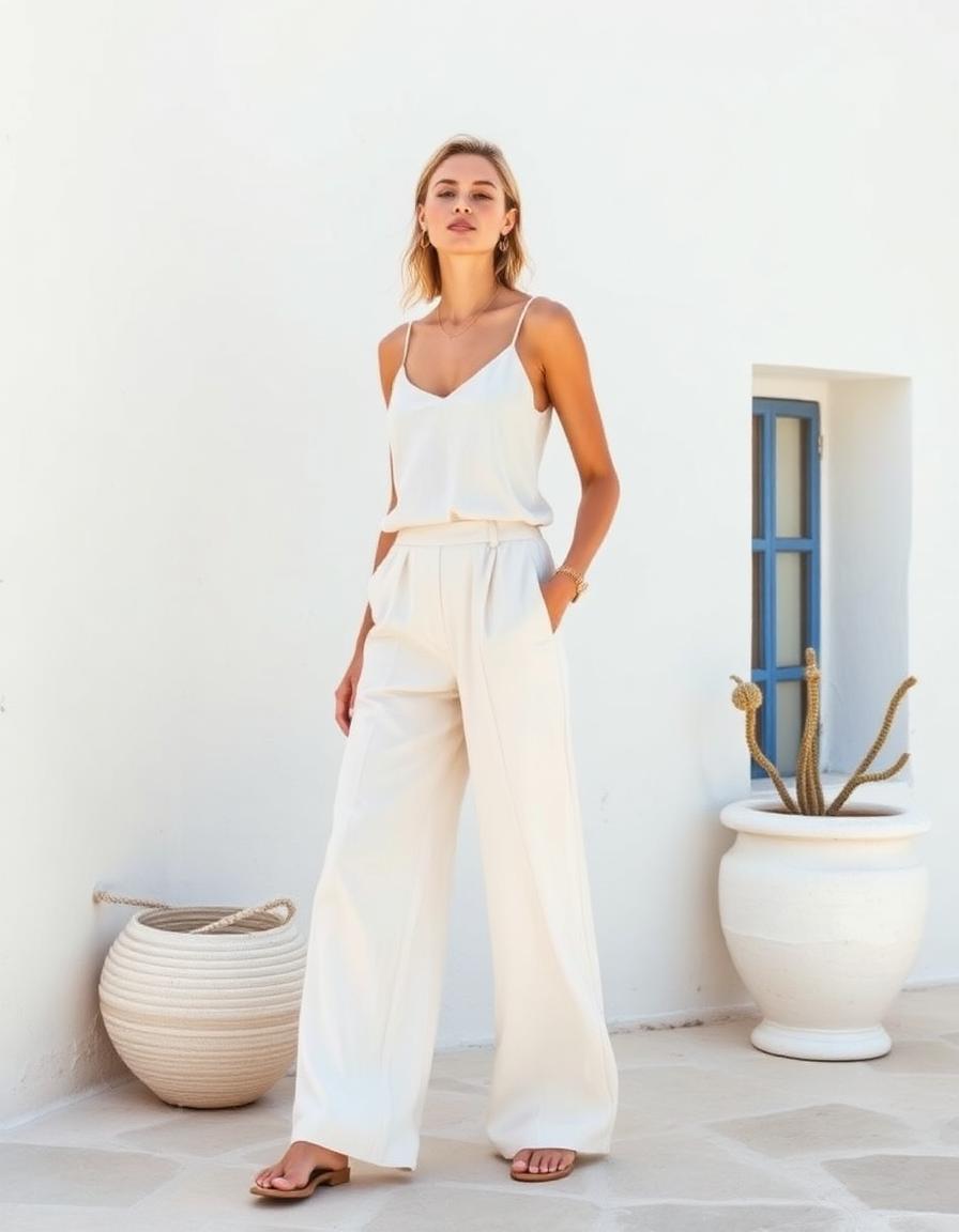 Wide-Leg Trouser — Cream