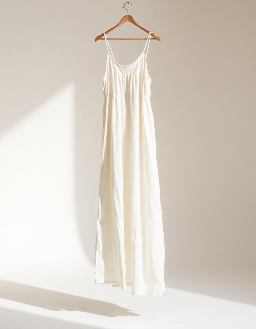 Linen Midi Dress — Optic White
