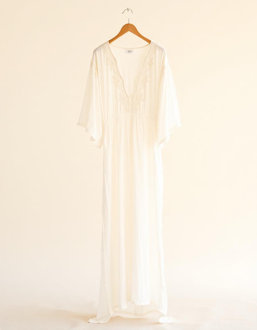 Long Beach Kaftan — Ivory