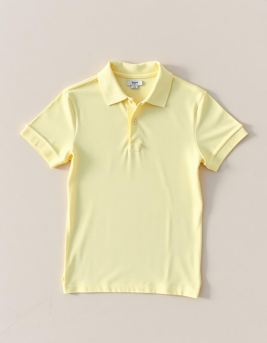 Fine Knit Polo — Pale Lemon