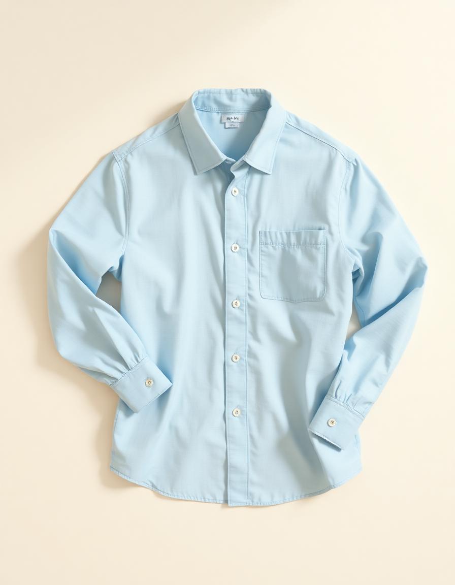 Oversized Poplin Shirt — Powder Blue